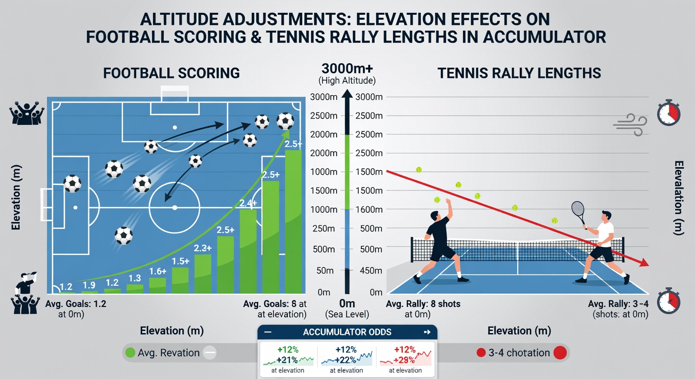 Tennis court at high elevation showing ball trajectory during a serve