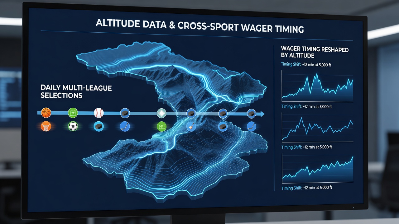 Dashboard interface displaying real-time altitude-adjusted statistics for simultaneous football, basketball and tennis events