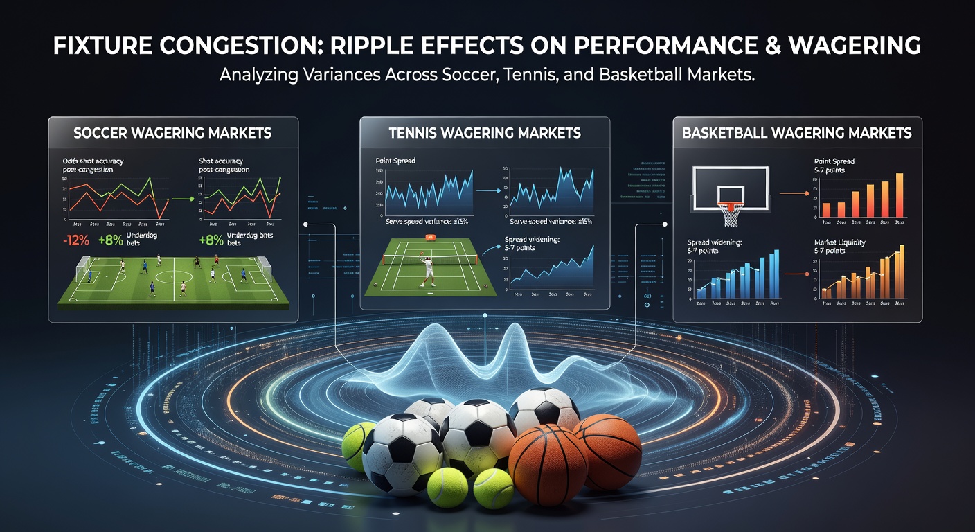 Soccer players on a crowded pitch during a congested match schedule, illustrating fatigue impacts on performance