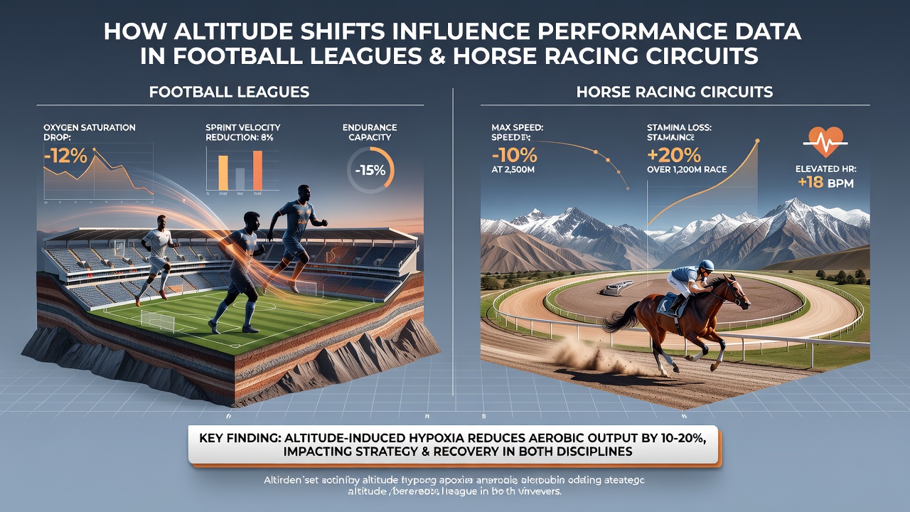 Thoroughbred horses racing at a high-altitude track with performance monitoring sensors visible