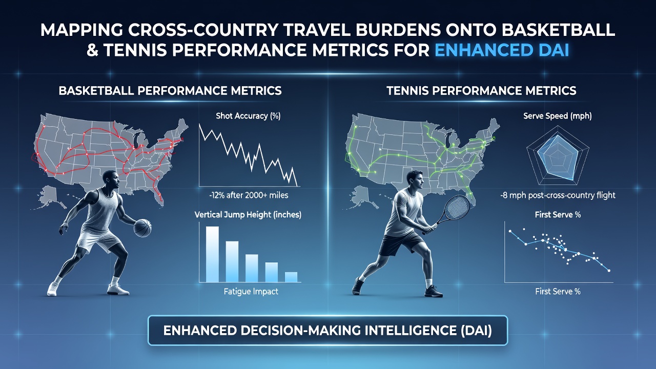 Graph comparing tennis player metrics before and after international travel