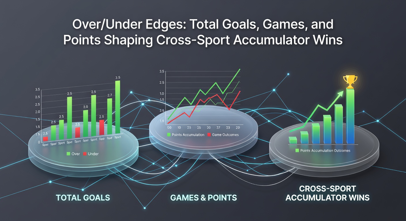 Tennis players in a long rally on clay court, with overlaid stats on total games over/under lines and accumulator examples