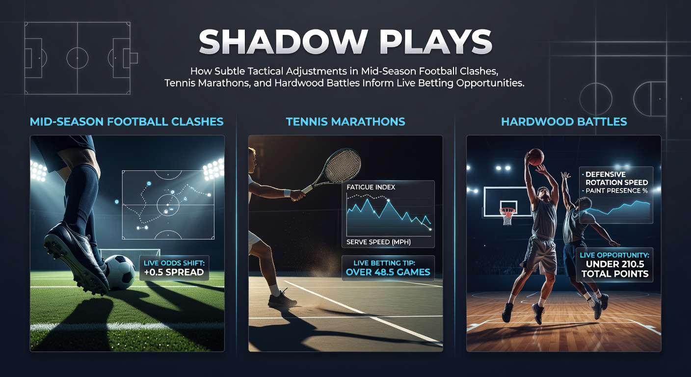 Tactical adjustments unfolding across football pitches, tennis courts, and basketball hardwood during live matches