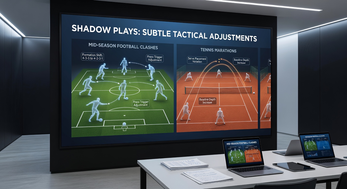 Live data overlays showing tactical shifts in football, tennis, and basketball informing in-play betting decisions